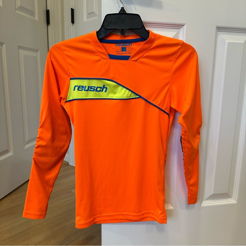 Reusch goalie jersey soccer football padded elbows youth small boys girls orange